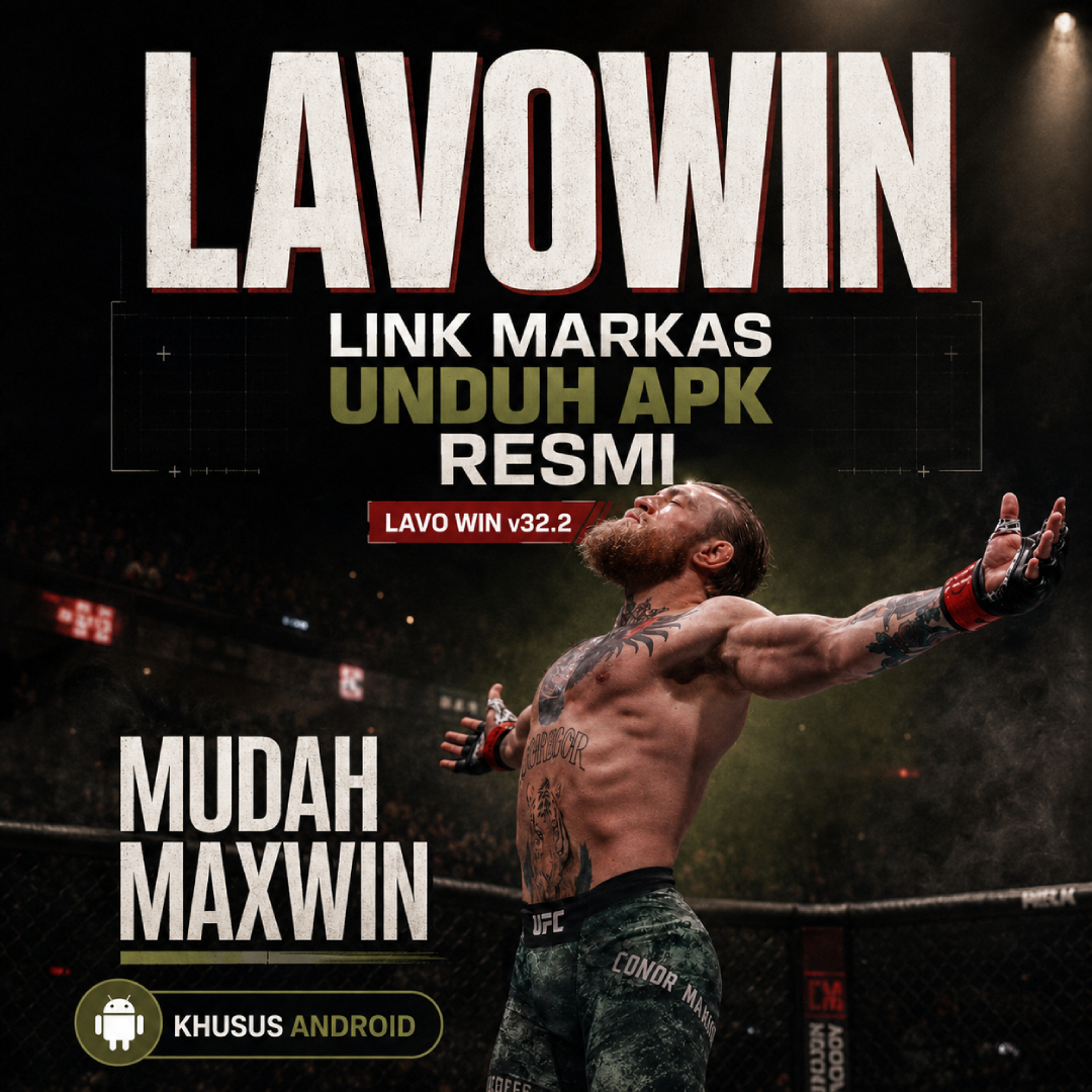 Tampilan utama aplikasi LAVOWIN dengan akses permainan digital